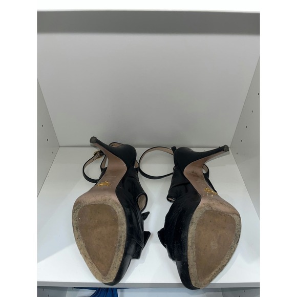 Prada Bow Front Ankle Wrap Platform Heels 39 - Picture 4 of 4